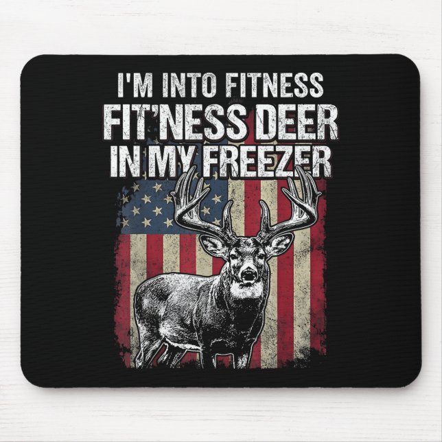Funny Deer Hunting Art For Men Women Wildlife Hunt Mousepad (Vorne)
