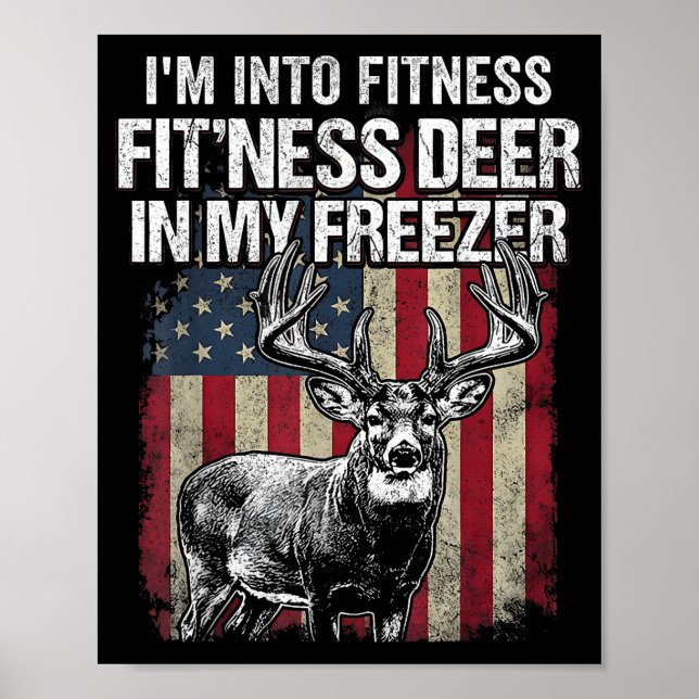 Funny Deer Hunting Art For Men Women Wildlife Hunt Poster (Vorne)