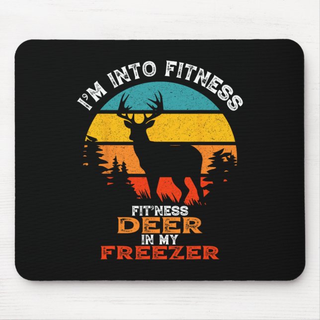 Funny Deer Jagd Ich bin in Fitness Deer Freezer H Mousepad (Vorne)
