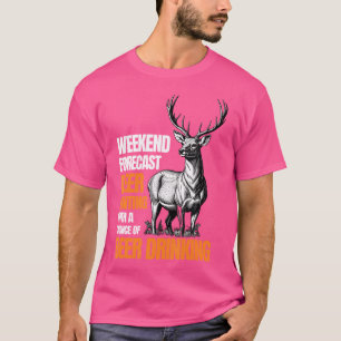 Funny Deer Jagd Jäger trinken Bier für T-Shirt