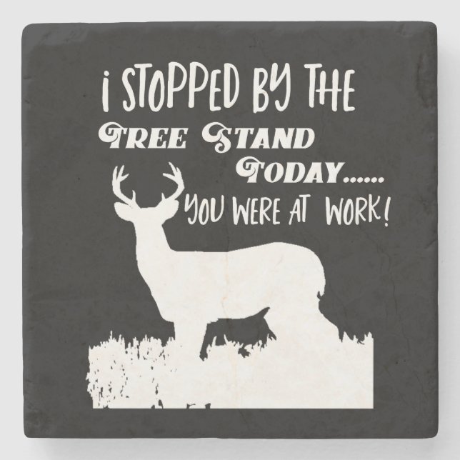 Funny Deer Jagdquote Black Bar Steinuntersetzer (Vorderseite)