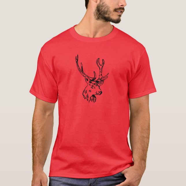 Funny Deer, Jäger, Jäger, Antler T-Shirt (Vorderseite)