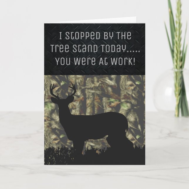 Funny Deer Junting Birthday Card Karte (Vorderseite)
