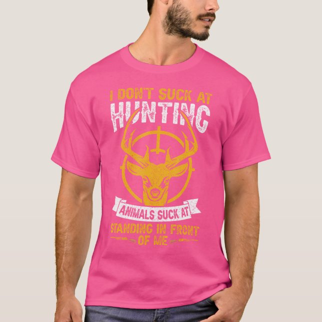 Funny Deer Junting Funny Hunter Fathers Day Buck H T-Shirt (Vorderseite)