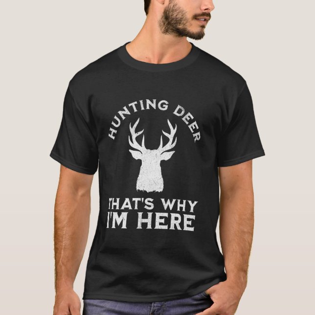 Funny Deer Junting Hunter Long Sleeve T Shirt (Vorderseite)
