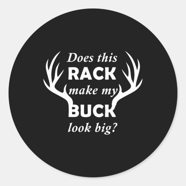 Funny Deer Junting Hunter Rack Big Buck Runder Aufkleber (Vorderseite)