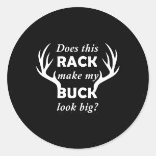 Funny Deer Junting Hunter Rack Big Buck Runder Aufkleber