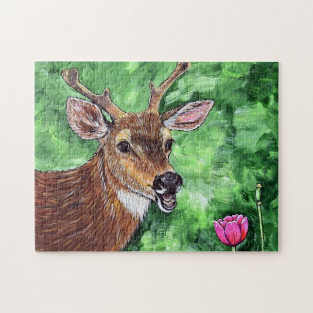 Funny Deer Painting Puzzle (Horizontal)