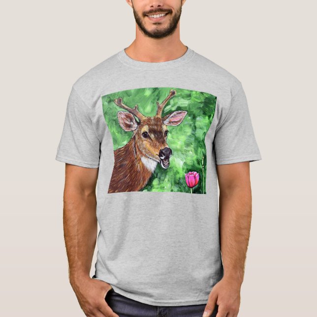 Funny Deer Painting T-Shirt (Vorderseite)