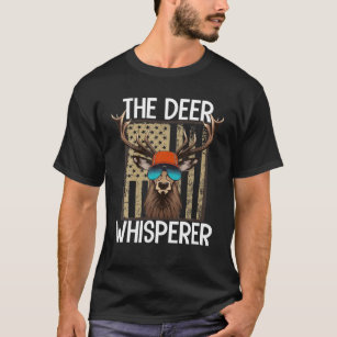 Funny Deer Whisperer Phantastisch Hunter USA Flag  T-Shirt