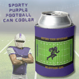 Funny Defend Your Beverage Purple Football  Dosenkühler