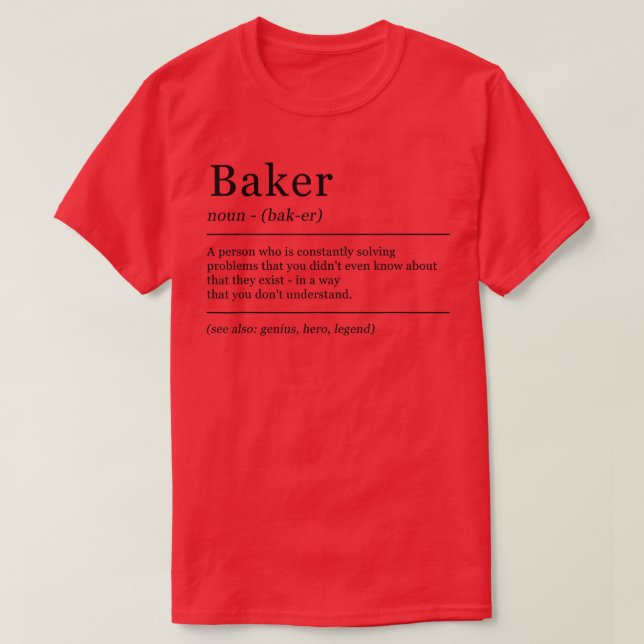 Funny Definition Bäcker Backjob T-Shirt (Design vorne)