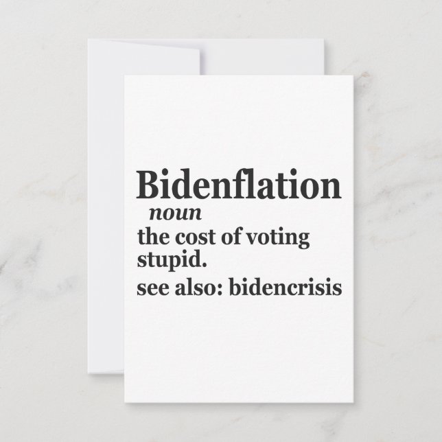 Funny Definition BidenFlation Politik Amerikaner Dankeskarte (Vorderseite)