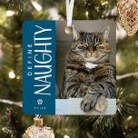 Funny Definition Naughty Pet Foto Keepake Geschenk Ornament Aus Metall<br><div class="desc">Dieses lustige Foto-Sake-Ornament würde für einen Haustierbesitzer in dieser Urlaubszeit das passende Geschenk machen! Design bietet ein Foto Ihrer Wahl,  die lustige Typografie Definition Naughty,  einen niedlichen Pappdruck und die Haustiere Namen/s. Der blaue Hintergrund kann in eine beliebige Farbe geändert werden.</div>
