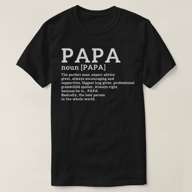 Funny Definition Papa T-Shirt (Design vorne)