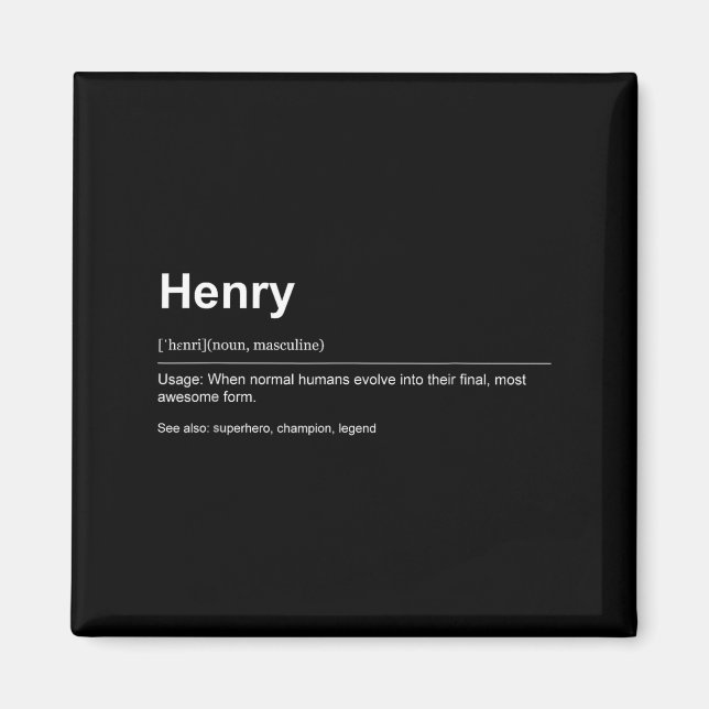 Funny Definition Quote For The Name Henry _  Magnet (Vorne)