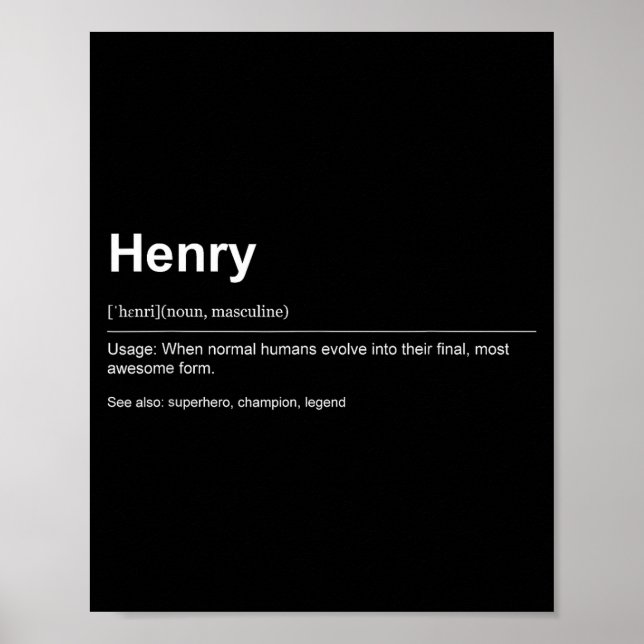 Funny Definition Quote For The Name Henry _  Poster (Vorne)