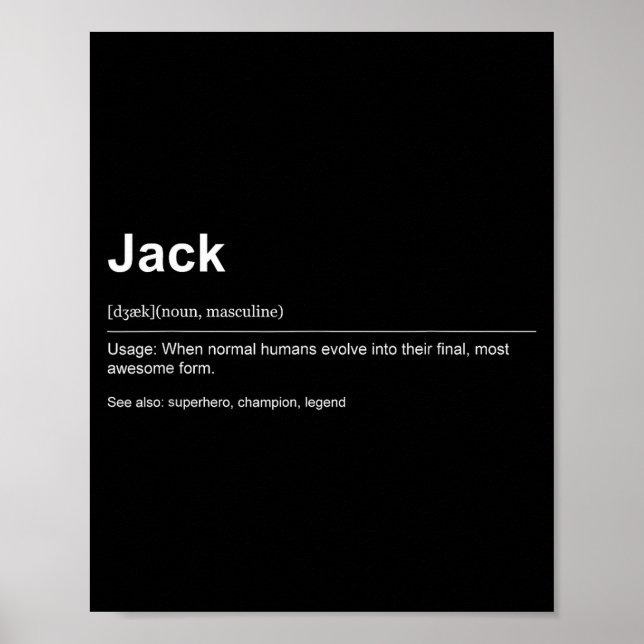 Funny Definition Quote For The Name Jack _  Poster (Vorne)