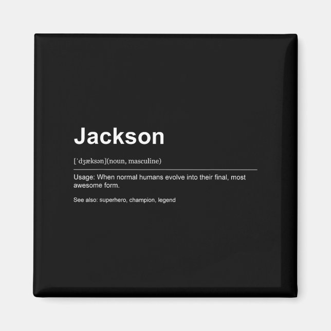 Funny Definition Quote For The Name Jackson _  Magnet (Vorne)