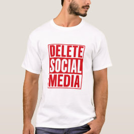 Funny Delete Social Media Anti Internet Minimalist T-Shirt