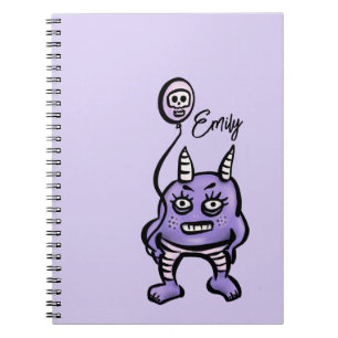 Funny Demon Lila Niedlicher Whimsigoth Name Notizblock