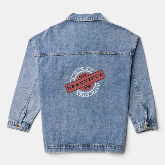 Funny Denim Jacket Briefmarke Text - Anpassbar Jeansjacke (Rückseite)