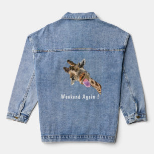 Funny Denim Jacket Happy Giraffe - Wieder Wochenen Jeansjacke