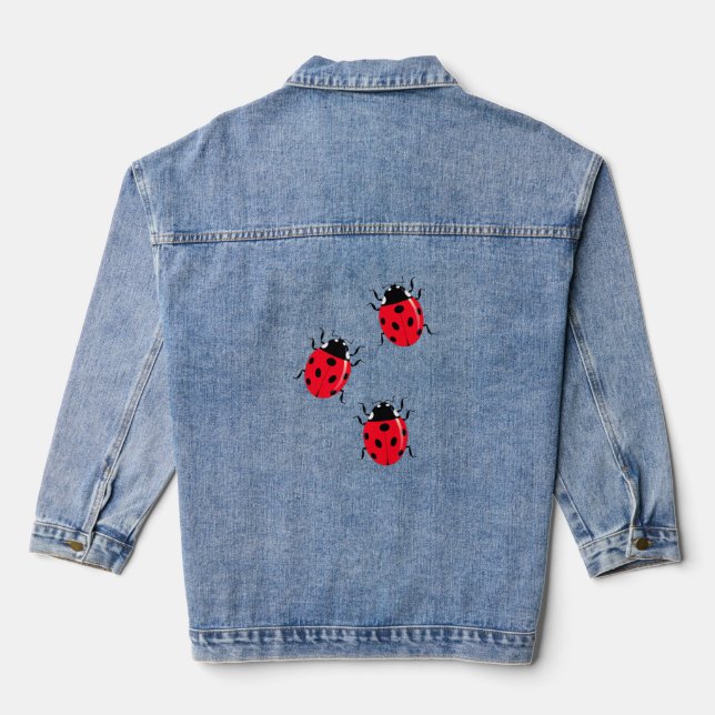 Funny Denim Jacket mit Ladybugs Jeansjacke (Rückseite)