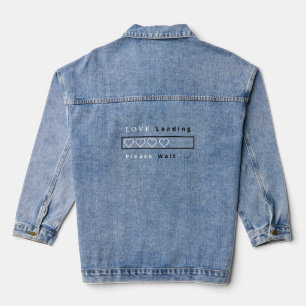 Funny Denim Jacket Text Liebe Laden - Bitte warten Jeansjacke