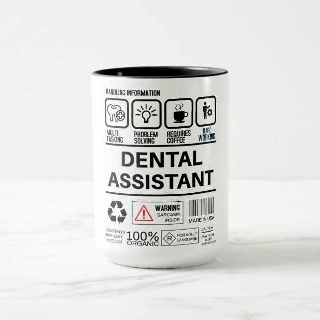 Funny Dental Assistant Handling Information Tasse (Zentrum)
