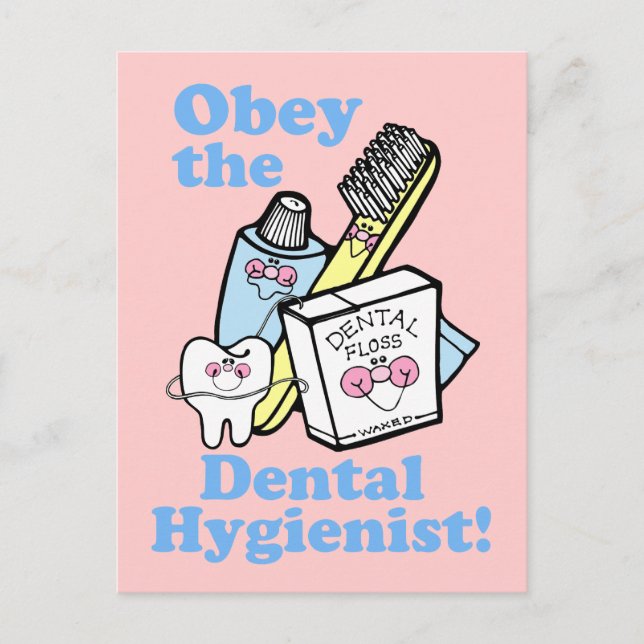 Funny Dental Hygienist Postkarte (Vorderseite)