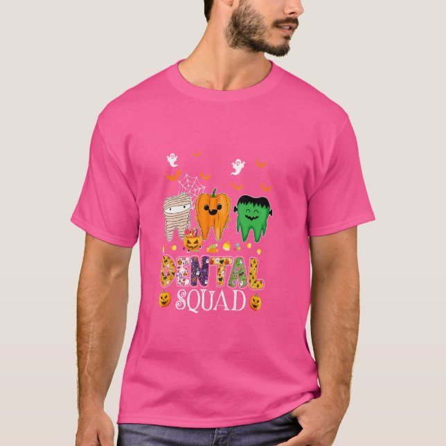Funny Dental Spooky Squad Kostüm Denstist Hallowe T-Shirt (Vorderseite)