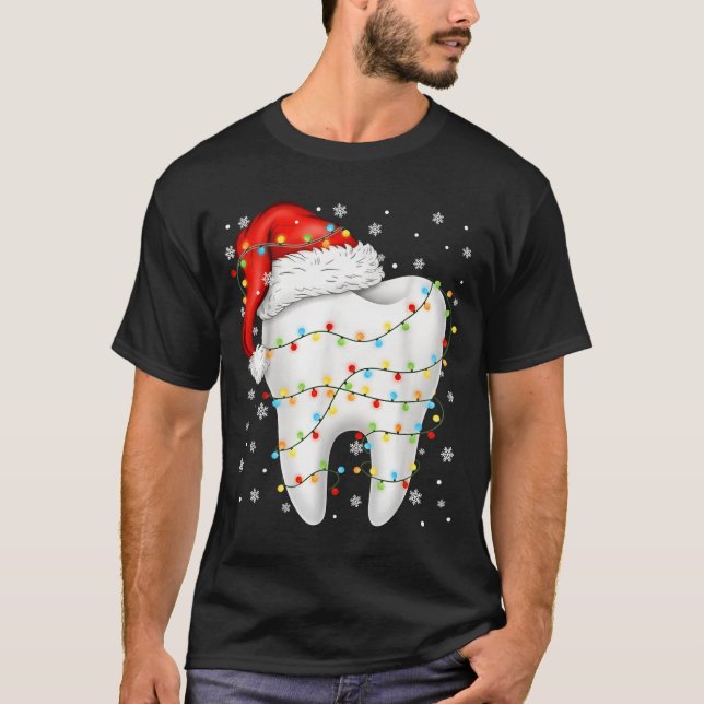 Funny Dental Tooth Pjs Pajamas Christmas Xmas Men  T-Shirt (Vorderseite)