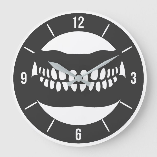 Funny Dentist Clock Große Wanduhr (Vorderseite)