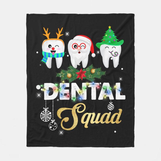 Funny Dentist Hygiene Christmas Dental Squad Fleecedecke (Vorderseite)
