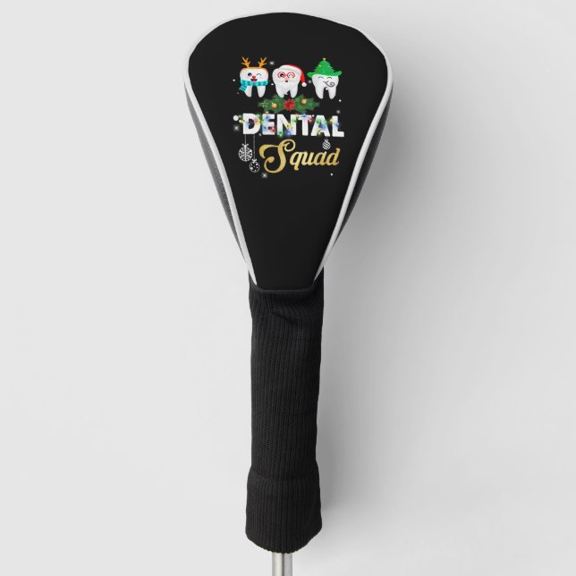 Funny Dentist Hygiene Christmas Dental Squad Golf Headcover (Vorderseite)
