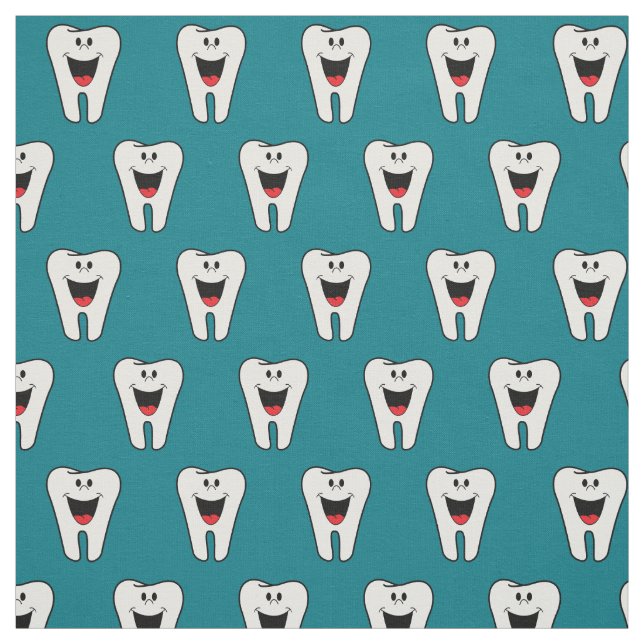 Funny Dentist Niedlich Tooth Pattern Stoff (Muster)