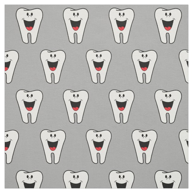 Funny Dentist Niedlich Tooth Pattern Stoff (Muster)