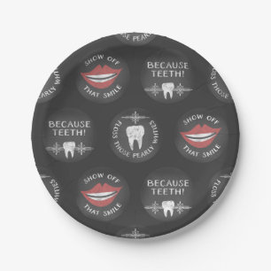 Funny Dentist Pattern - Niedlicher Zahnarzt Pappteller