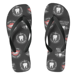 Funny Dentist Pattern - Niedlicher Zahnarzthygieni Flip Flops