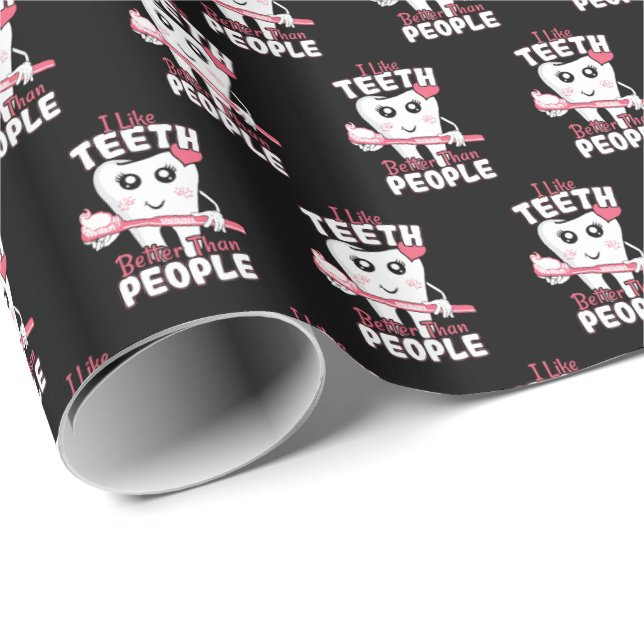 Funny Dentist - Wie Zähne besser als Menschen Geschenkpapier (Rolleneckpunkt)