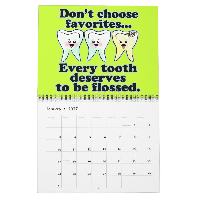 Funny Dentist Zahnarzthygienist Kalender (Jan 2027)
