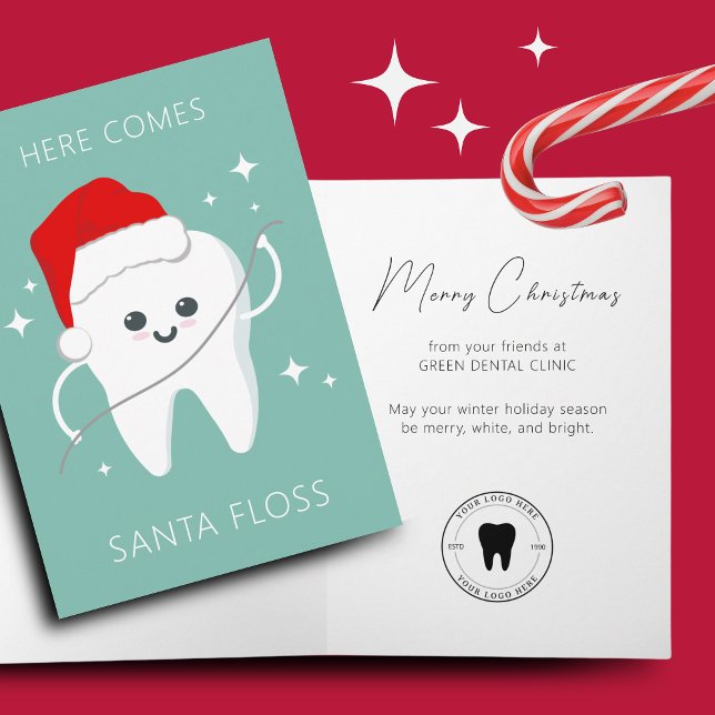 Funny Dentist Zahnklinik Weihnachtsfeiertag Karte (Folded Christmas card)