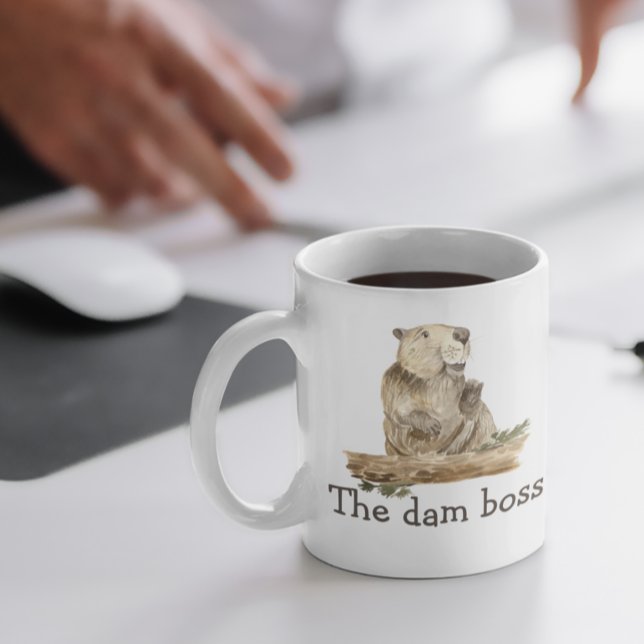 Funny der Dam Boss Biber Geschenk Kaffeetasse (Von Creator hochgeladen)