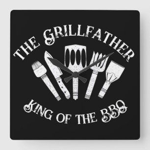 Funny "Der Grillvater: Funny GRILLEN Gift Quadratische Wanduhr