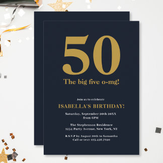 Funny der große fünf O-MG humorvolle Geburtstag Einladung