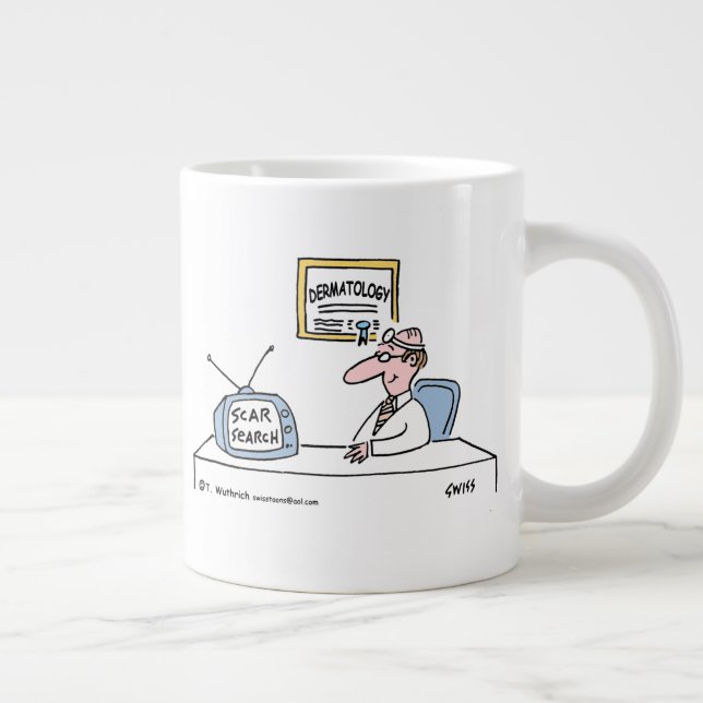 Funny Dermatology Dermatologist Cartoon Jumbo Tass Jumbo-Tasse (Rechts)