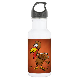 Funny Derp Turkey Cartoon Edelstahlflasche