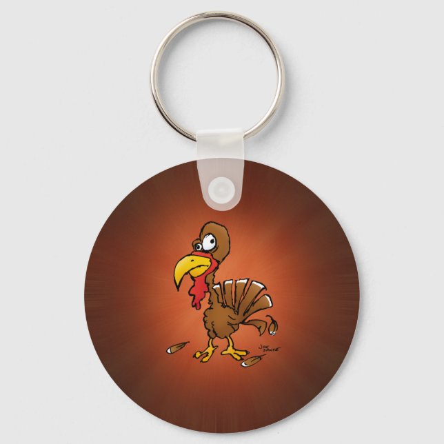 Funny Derp Turkey Cartoon Schlüsselanhänger (Vorderseite)
