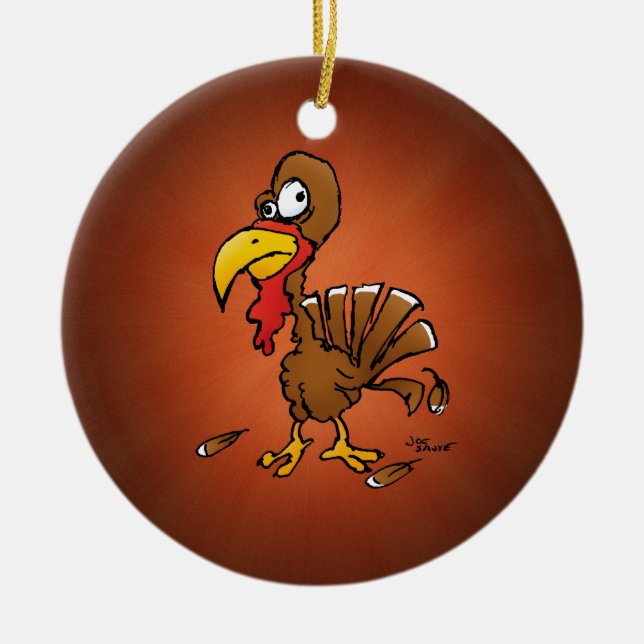 Funny Derp Turkey Ornament (Vorne)